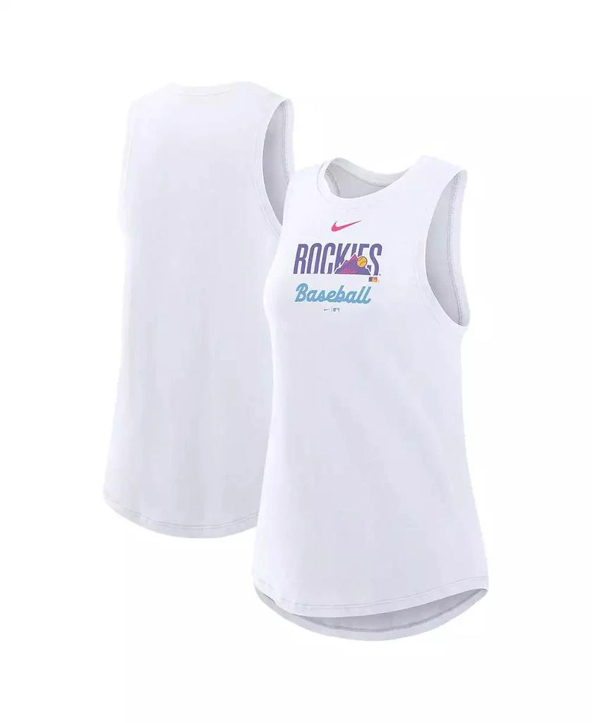 NIKE Women's White Colorado Rockies 2025 City Connect Tri-Code High Neck Performance Tank Top 1
