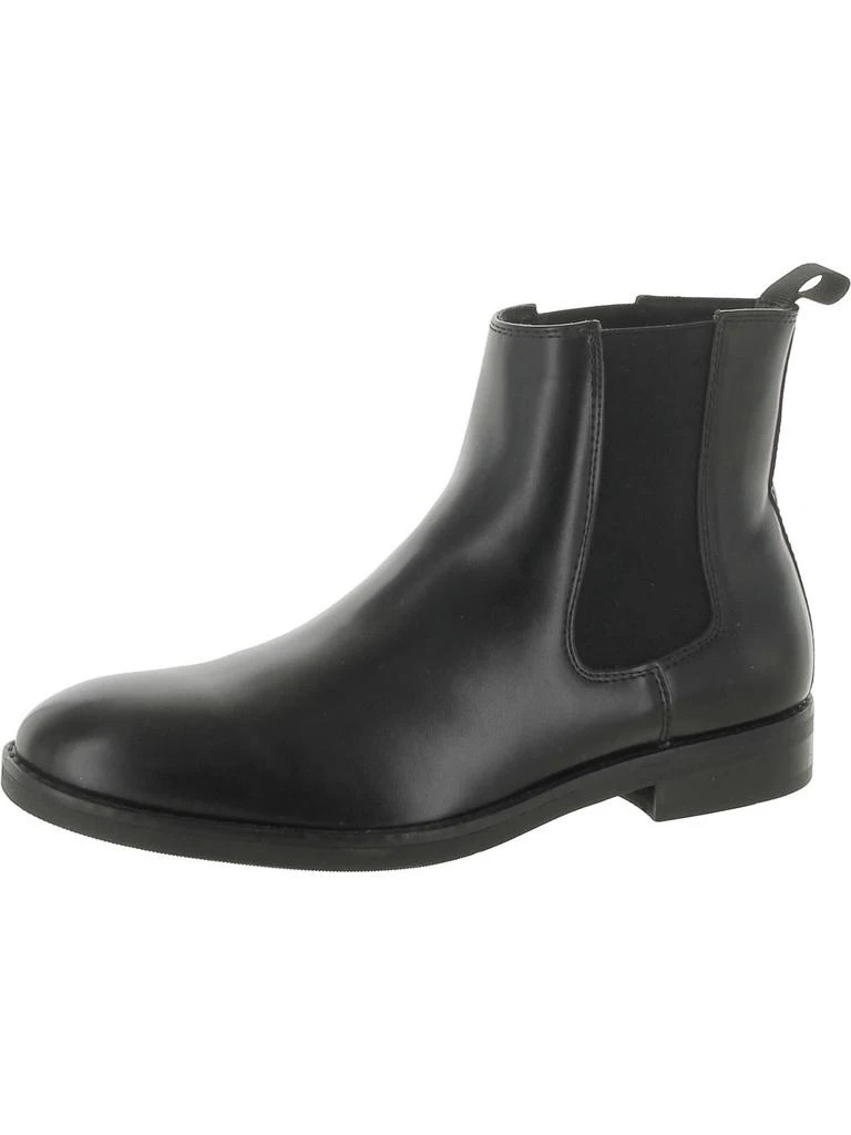 Alfani Mens Faux Leather Pull On Chelsea Boots 1
