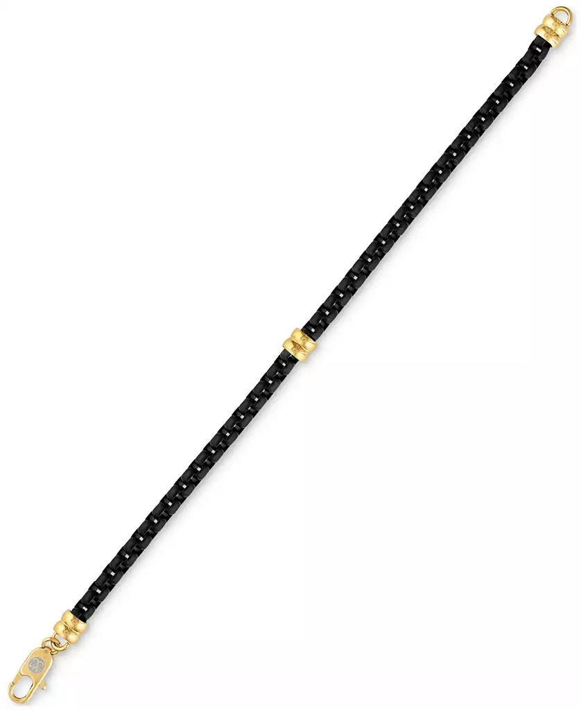 Esquire Men's Jewelry Box Link Chain Bracelet in Black & Gold-Tone Ion Plated Stainless Steel, Exclusively at Macy's 4