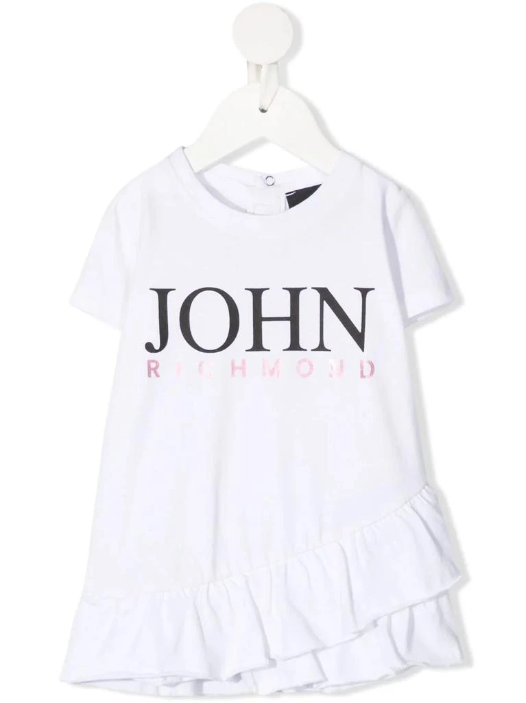 John Richmond Junior logo-print ruffle-trim dress - kids 1