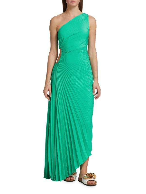 A.L.C. Delfina Pleated Asymmetric Maxi Dress 1