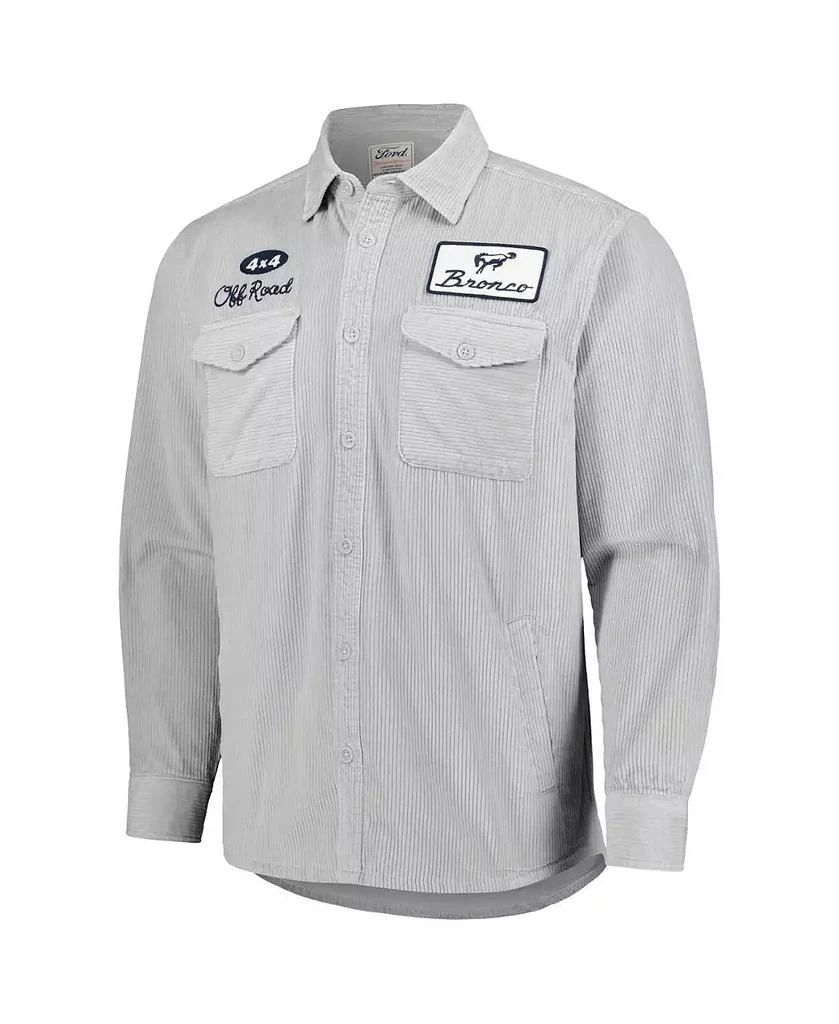 American Needle Men's Gray Bronco Reynolds Corduroy Button-Up Long Sleeve Shirt 2