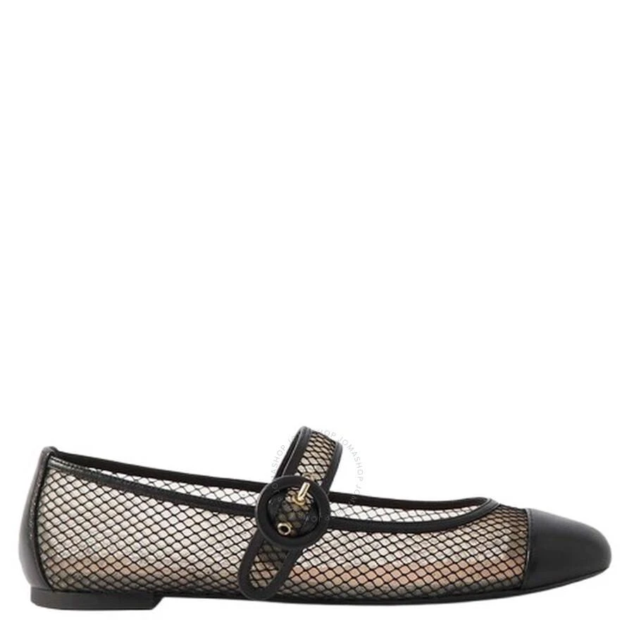 Aquazzura Solstice Leather-Trimmed Mesh Ballet Flats 1