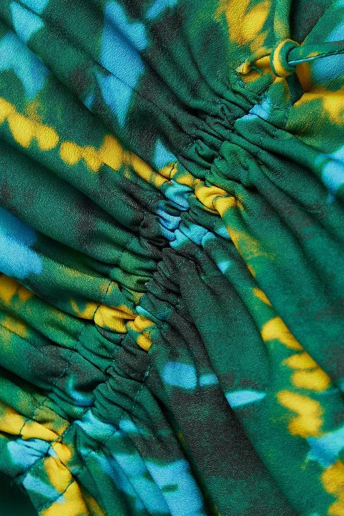 Altuzarra Ayana cropped embellished ruched tie-dyed crepe de chine top 4