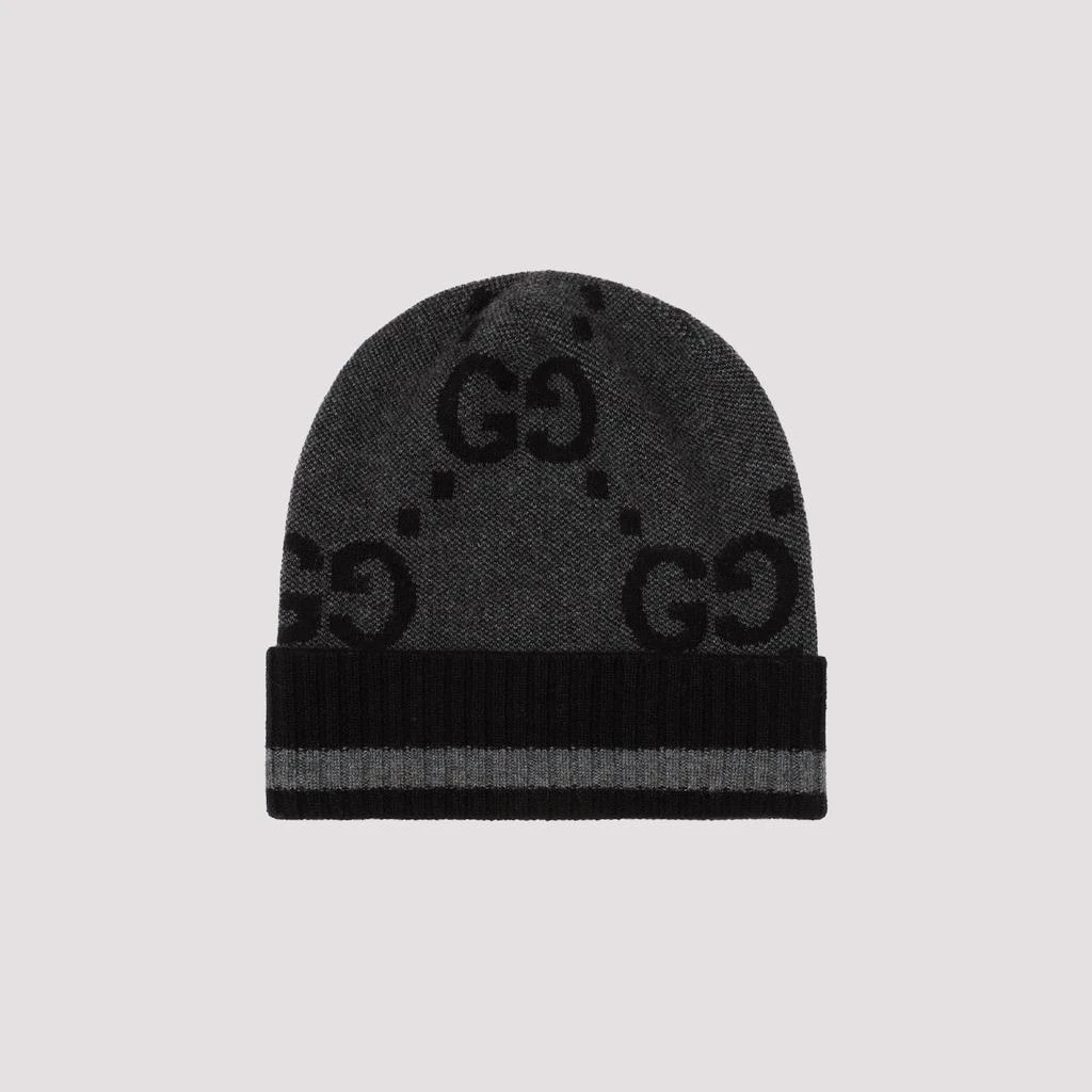 Gucci Black and Gray GG Cashmere Hat 1