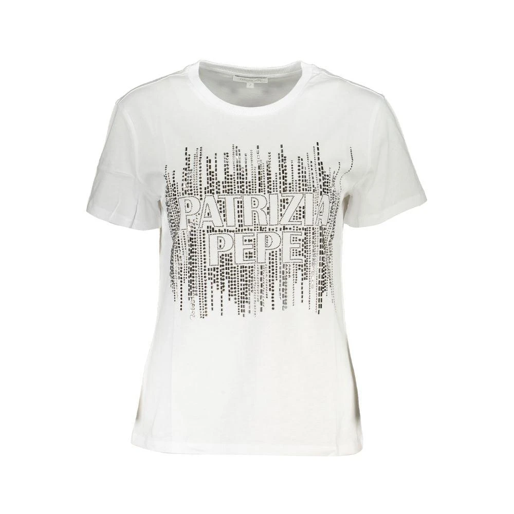 PATRIZIA Elegant Short Sleeve Crew Neck Tee with Women's Logo 1