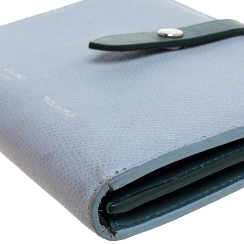 Celine Celine Blue/Green Leather Multifunction Strap Wallet 11