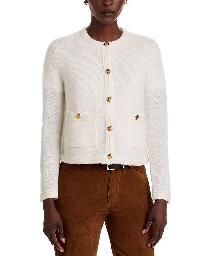 C by Bloomingdale's Cashmere 100% Cashmere Chevron Trim Cardigan - Exclusive