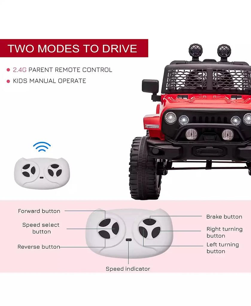 HONGGE 12V Kids Ride On Truck with Remote and Suspension 5