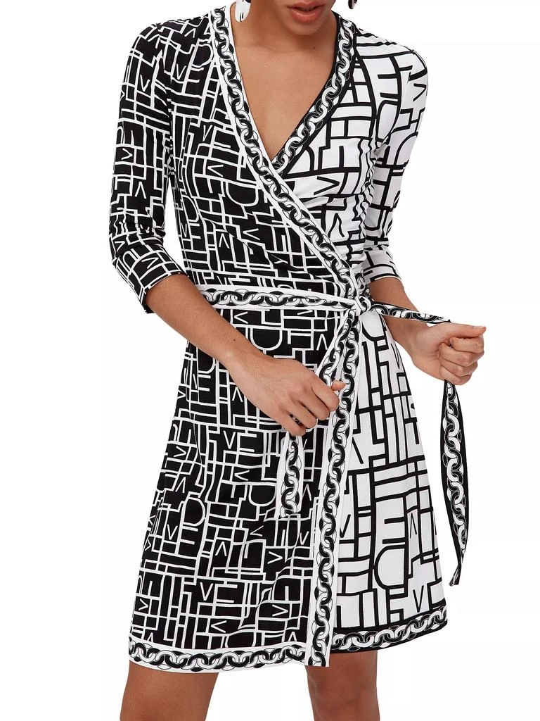 Diane von Furstenberg Hera Logo &amp; Chain-Link Mini Wrap Dress 4