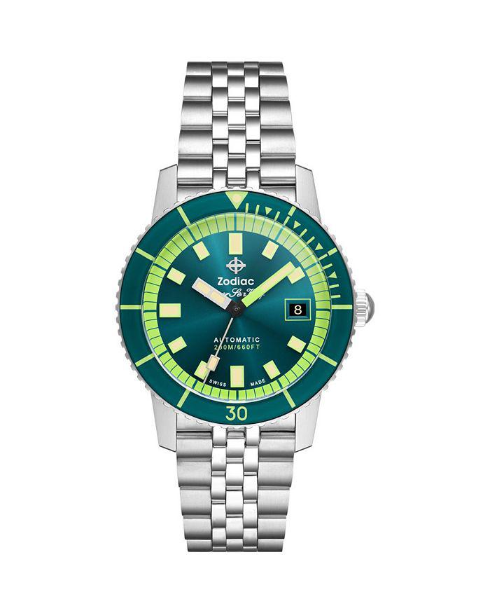 ZODIAC Compression Diver Automatic Stainless Steel Watch, 40mm