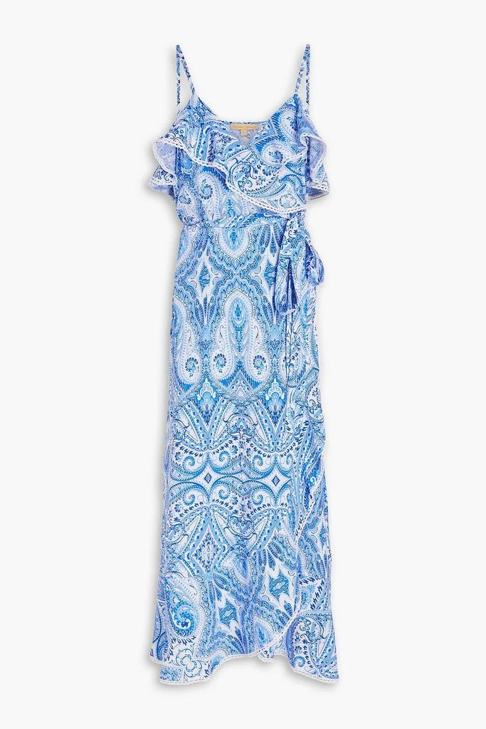 MELISSA ODABASH Prosperity ruffled paisley-print woven midi wrap dress 1