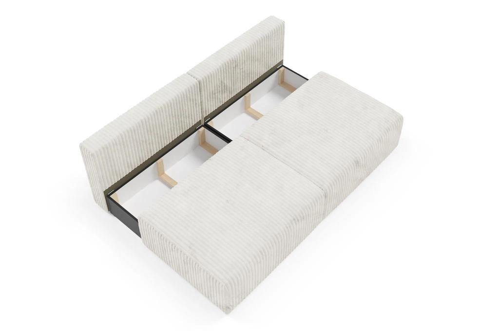 预计3周后发货 Nazar Home Canapé Droit Convertible 3 Places - Elior - Velours Beige 4