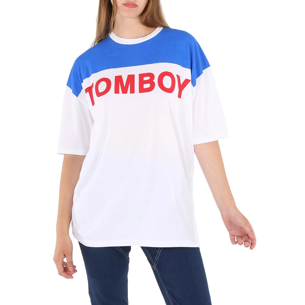 Filles A Papa Filles A Papa Jersey T-Shirt White/Blue With Tomboy, Size 0 1
