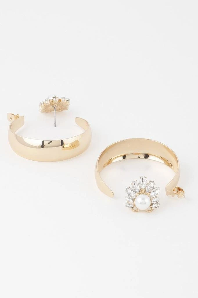 TRUEDAMES Shiny Pearl Hoop Earrings