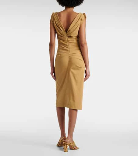 Dries Van Noten Gathered cotton jersey midi dress 3