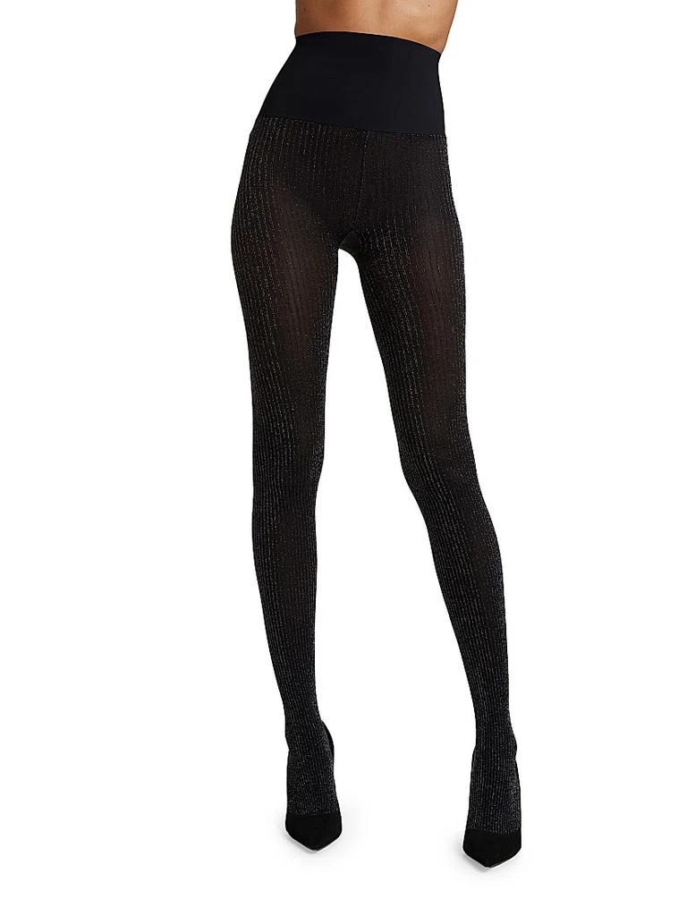 Commando Sparkle Rib-Knit Semi-Opaque Tights
