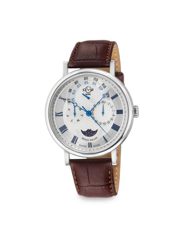 GV2 ​Maestro Stainless Steel & Leather-Strap Watch/42MM