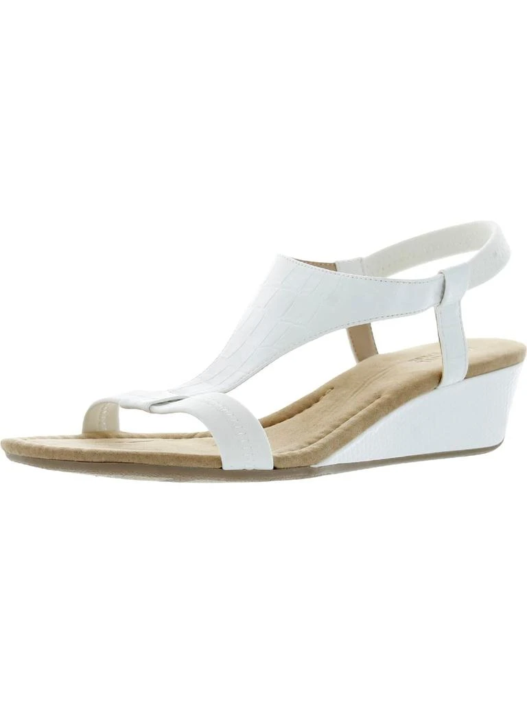 Alfani Vacanza Womens Faux Leather Wedge Sandals 9