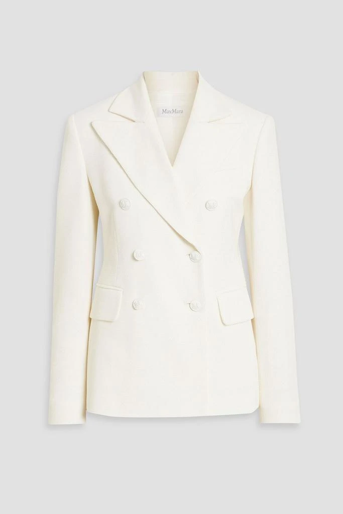 MAX MARA Stresa double-breasted wool and cotton-blend piqué blazer 1