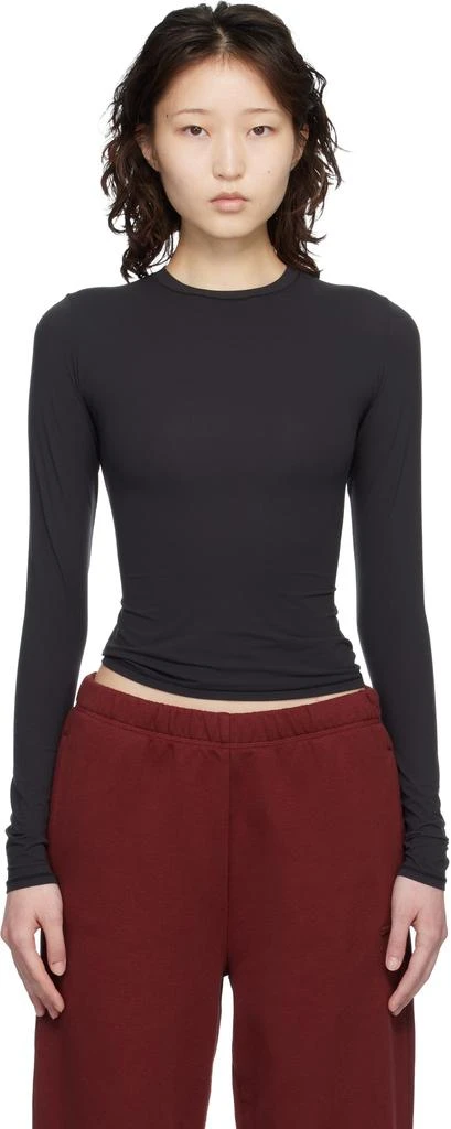 SKIMS Black Fits Everybody Long Sleeve T-shirt - BeyondStyle