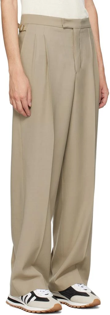 AMI Taupe Pleated Trousers 2