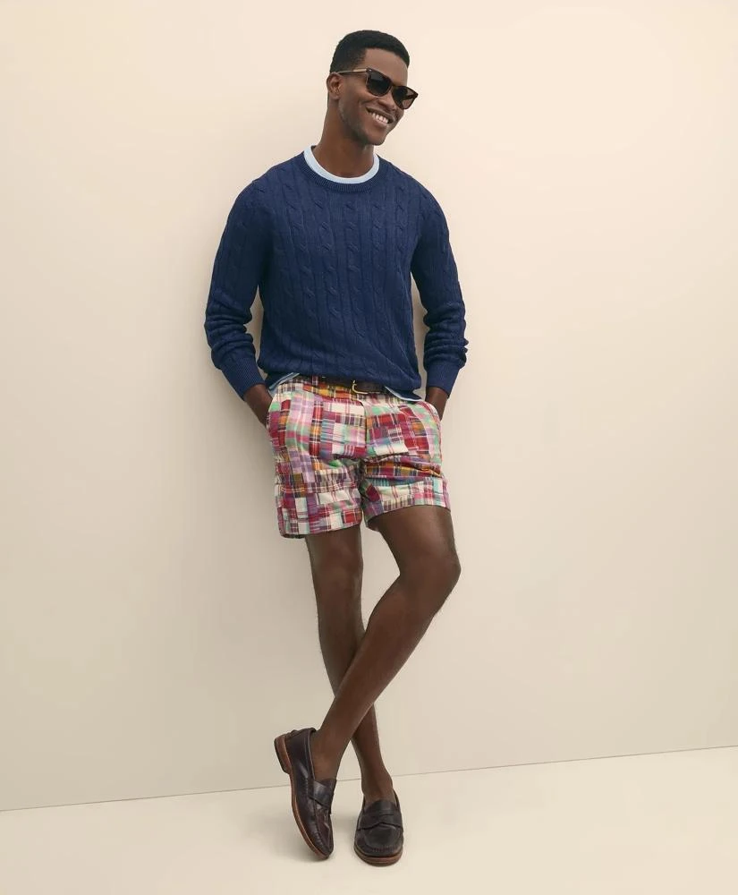 Brooks Brothers 7" Cotton Patchwork Madras Shorts 2