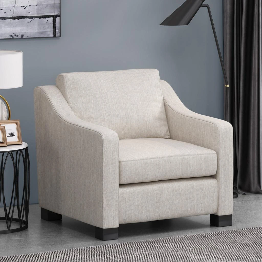Streamdale Furniture Streamdale Contemporary Beige Fabric Upholstered Club Chair