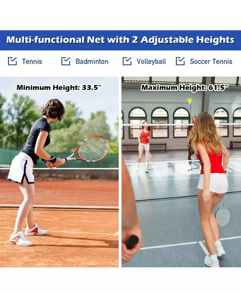 KUYOTQ Portable 10" x 5" Badminton Beach Tennis Training Net 4