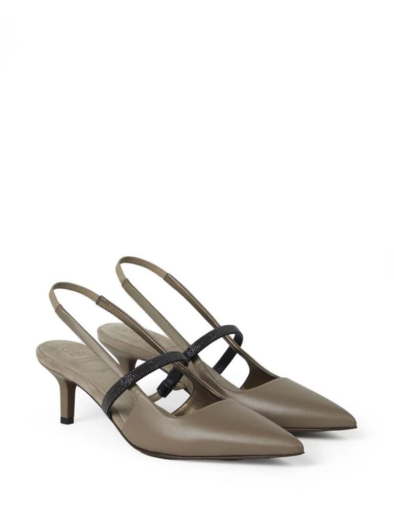 Brunello Cucinelli Brunello Cucinelli Leather Slingback Pumps 4