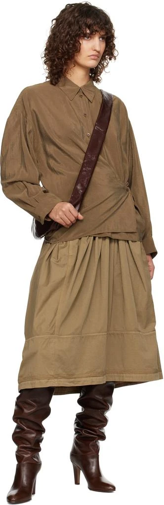 Lemaire Tan Straight Collar Twisted Shirt 4