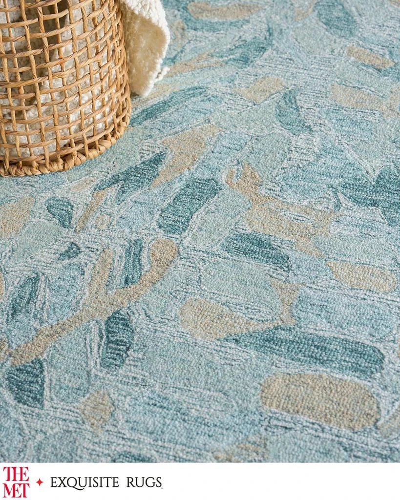 Exquisite Rugs Botanica Hand-Tufted Turquoise Rug, 9' x 12' 6