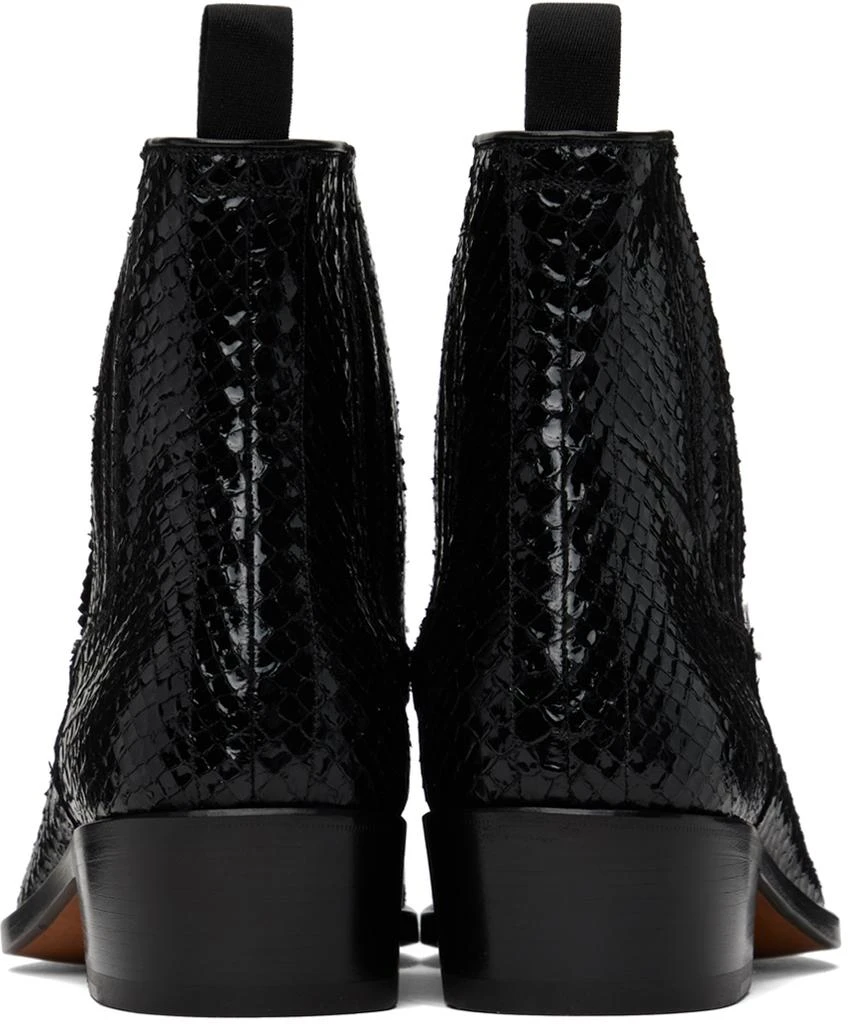 Tom Ford Black Stamped Python Kenneth Chelsea Boots 2