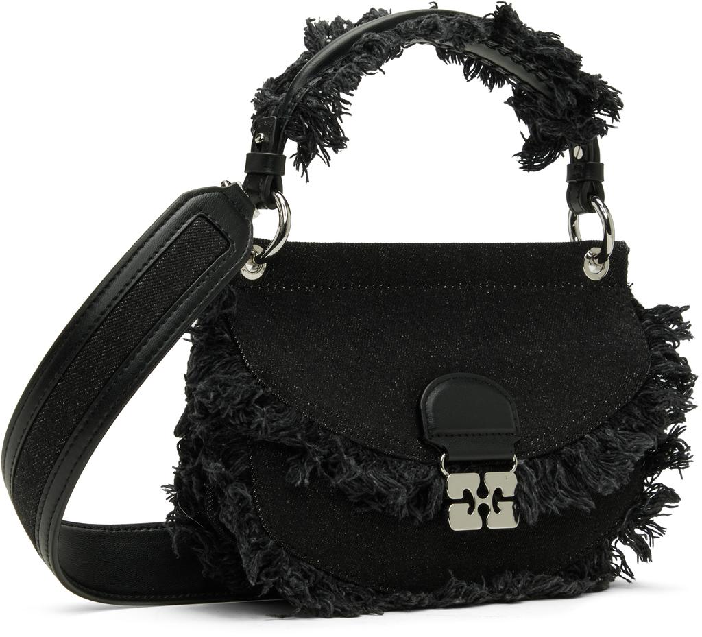 Ganni Black Mini Top Handle Apo-G Bag