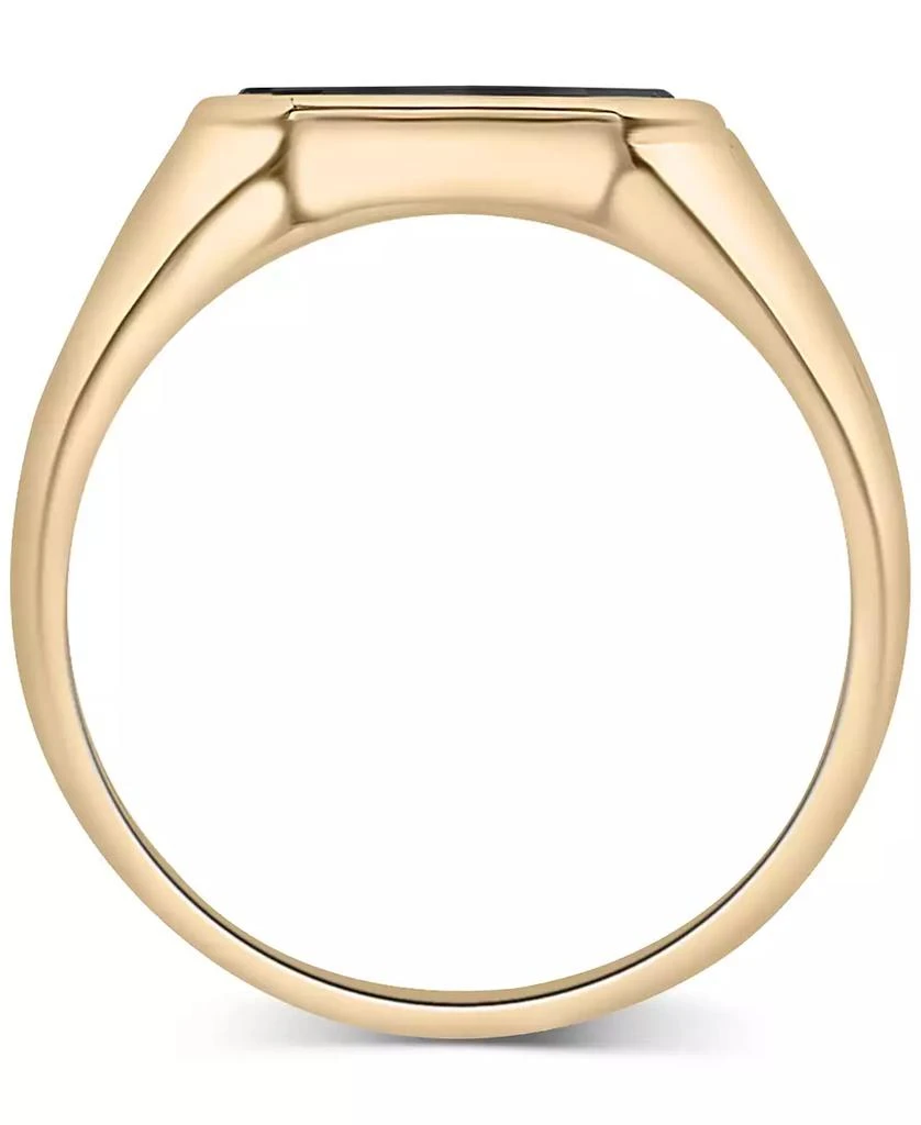 Macy
s Men
s 14k Gold Onyx Octagon Polished Ridged Ring 3