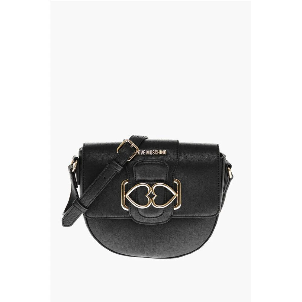 Moschino LOVE Faux Leather Crossbody Bag with Double Metal Women
s Heart 1