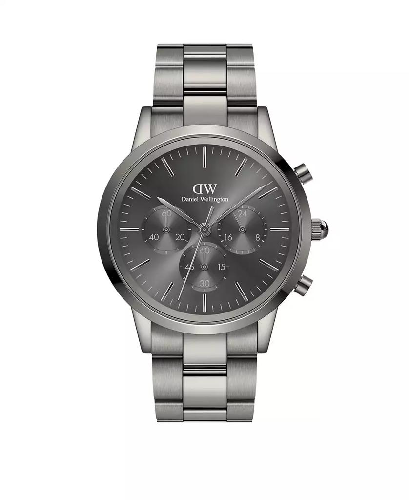 Daniel Wellington Unisex Chronograph Black Stainless Steel Watch, 42mm