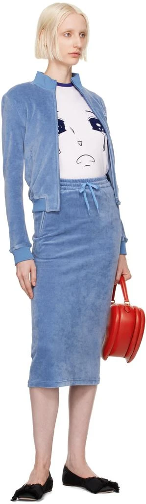 pushBUTTON Blue H-Line Midi Skirt 4