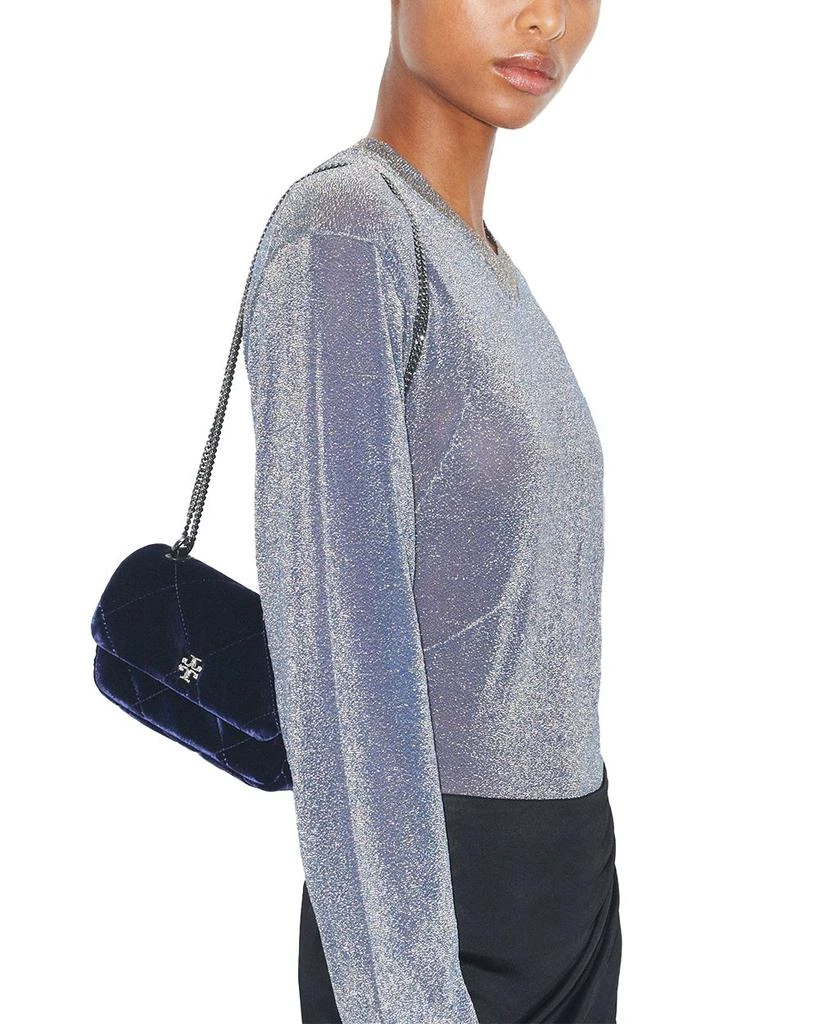 Tory Burch Kira Mini Diamond Quilted Velvet Flap Bag 2