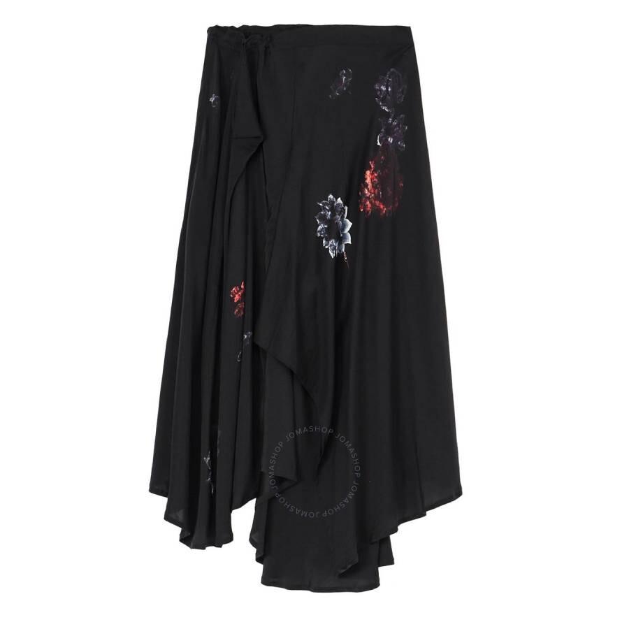 YOHJI YAMAMOTO Drape & Gather Detail Silk Skirt