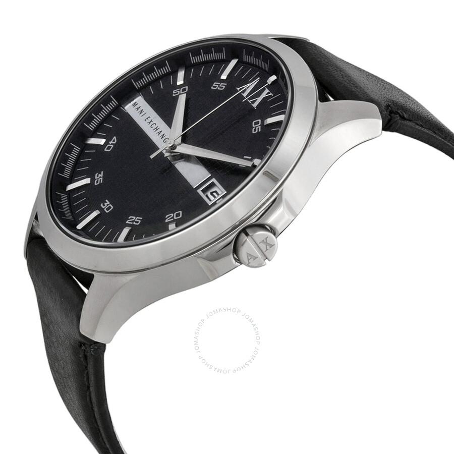 Armani Exchange Armani AX Exchange Whitman Black Dial Black Leather Men's Watch AX2101