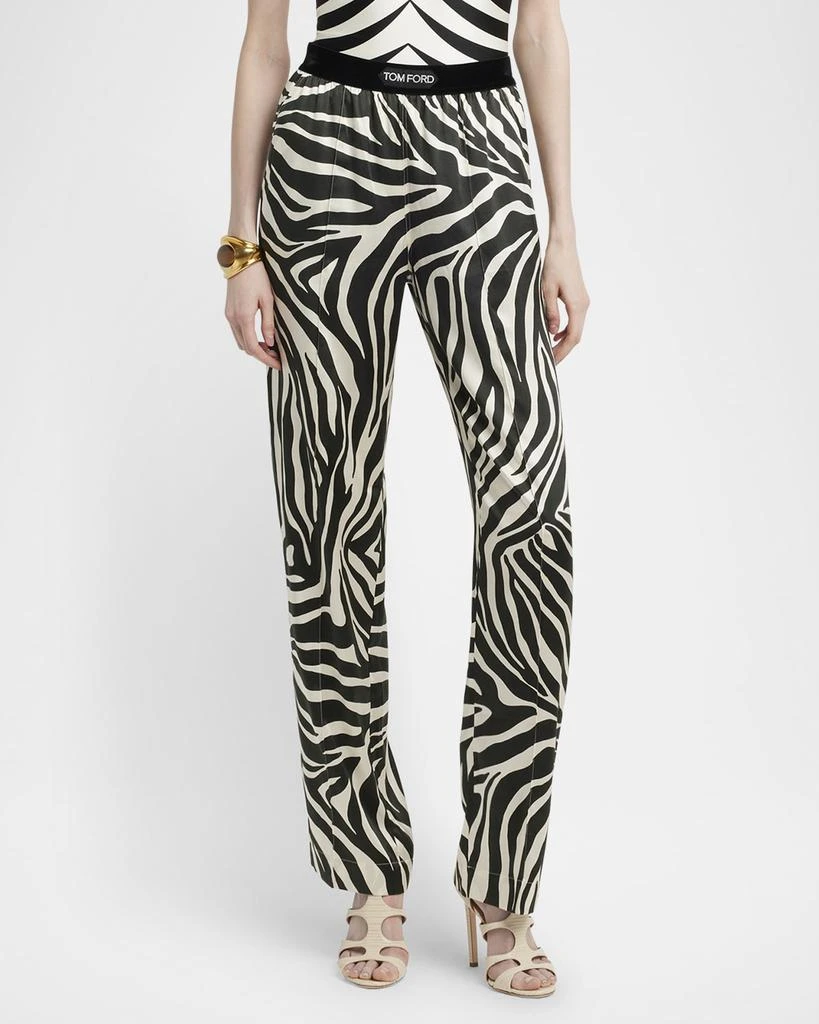 Tom Ford Optical Zebra-Print Silk Pajama Pants 4