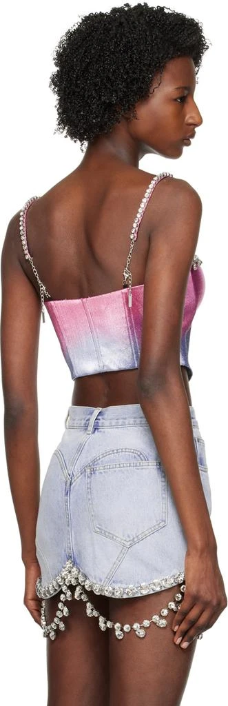 AREA Pink & Blue Ombre Crystal Tank Top 3