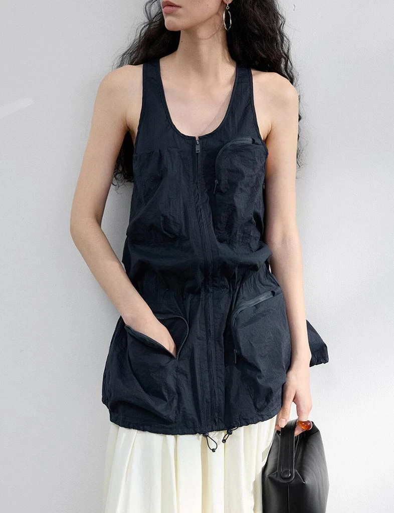 Pixie Market Black Parachute Pocket Tank 3