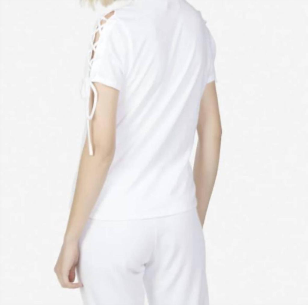 Michael Lauren RYLAND S/S LACE UP TEE