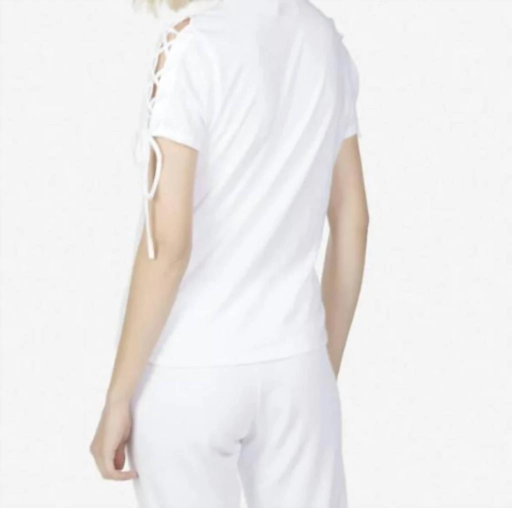 Michael Lauren RYLAND S/S LACE UP TEE 2