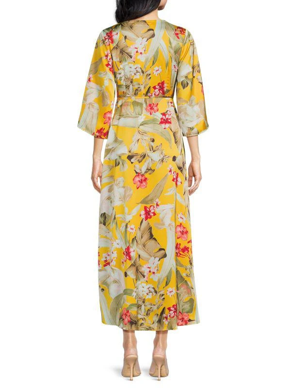 Subtle Luxury Floral Wrap Maxi Kimono Dress 2