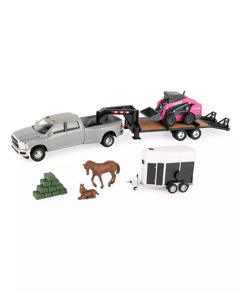 ERTL 1/32 CASE SV340B Skid Steer on Flatbed Trailer with RAM Pickup and ...