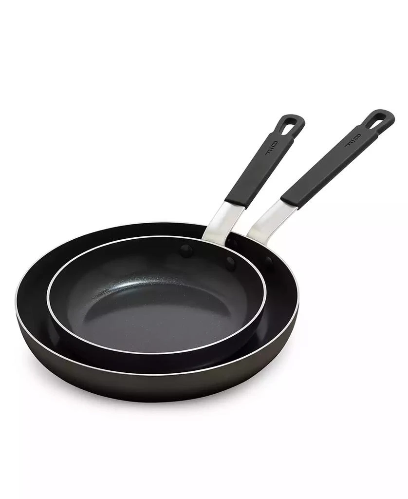 Greenpan X Bobby Flay Nonstick Stainless Steel 8" and 10" Frypan Set 1