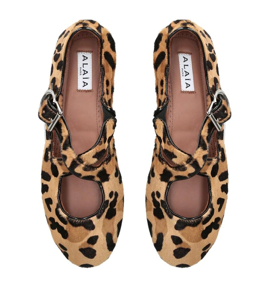 Alaïa Leopard Print Criss-Cross Ballet Flats 4